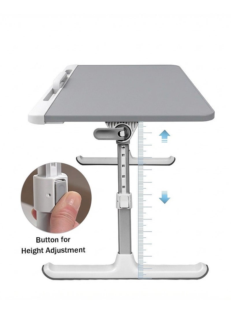 Foldable laptop table - adjustable height and tilt angle, 60*40 cm surface, with non-slip feet, suitable for (work, study, eating) and stores with a touch - Image 5